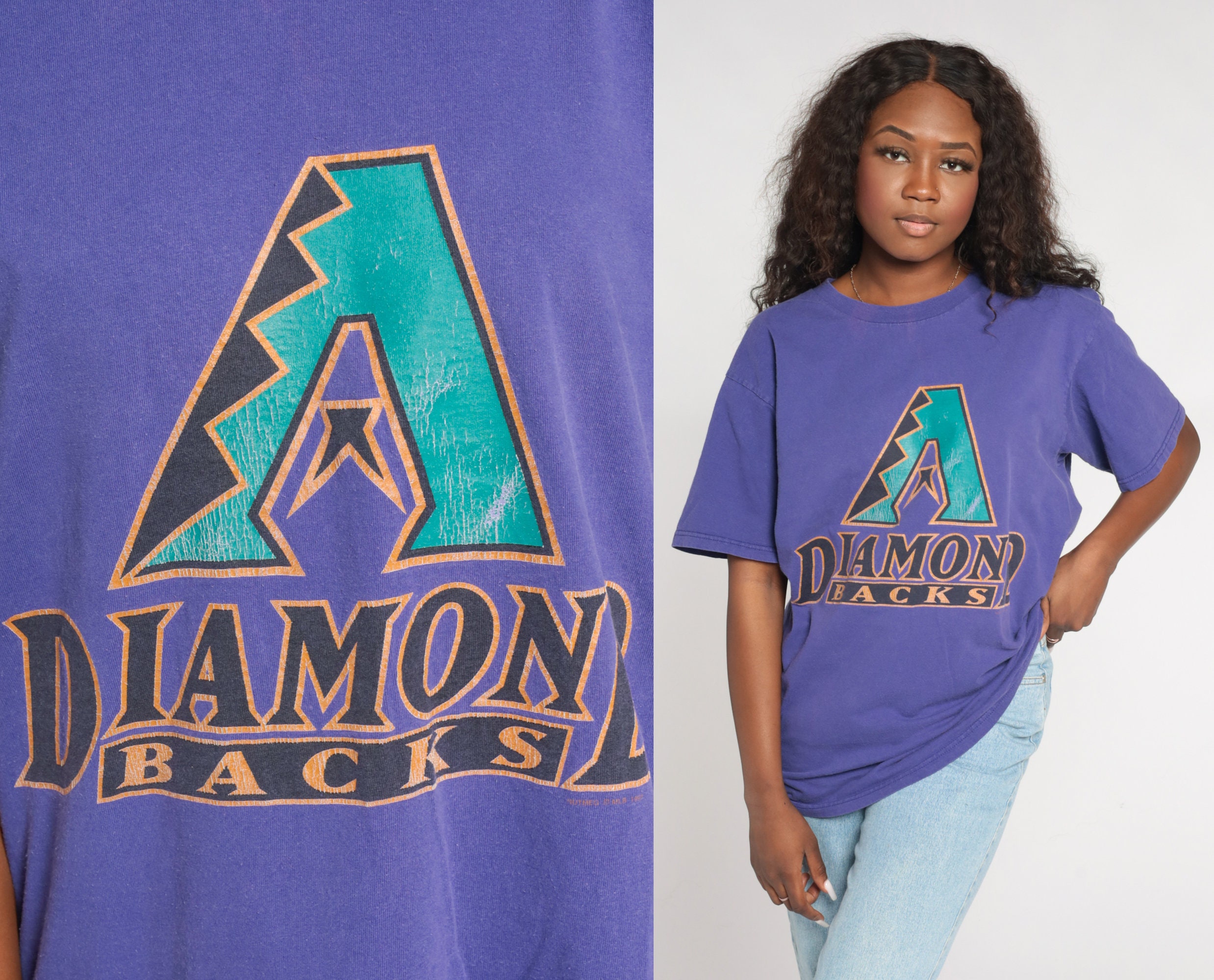 Arizona Diamondbacks Shirt 90s Baseball T-Shirt MLB Sports TShirt Retro  Phoenix AZ Graphic Tee Sportswear Purple Vintage 1990s Mens Large L