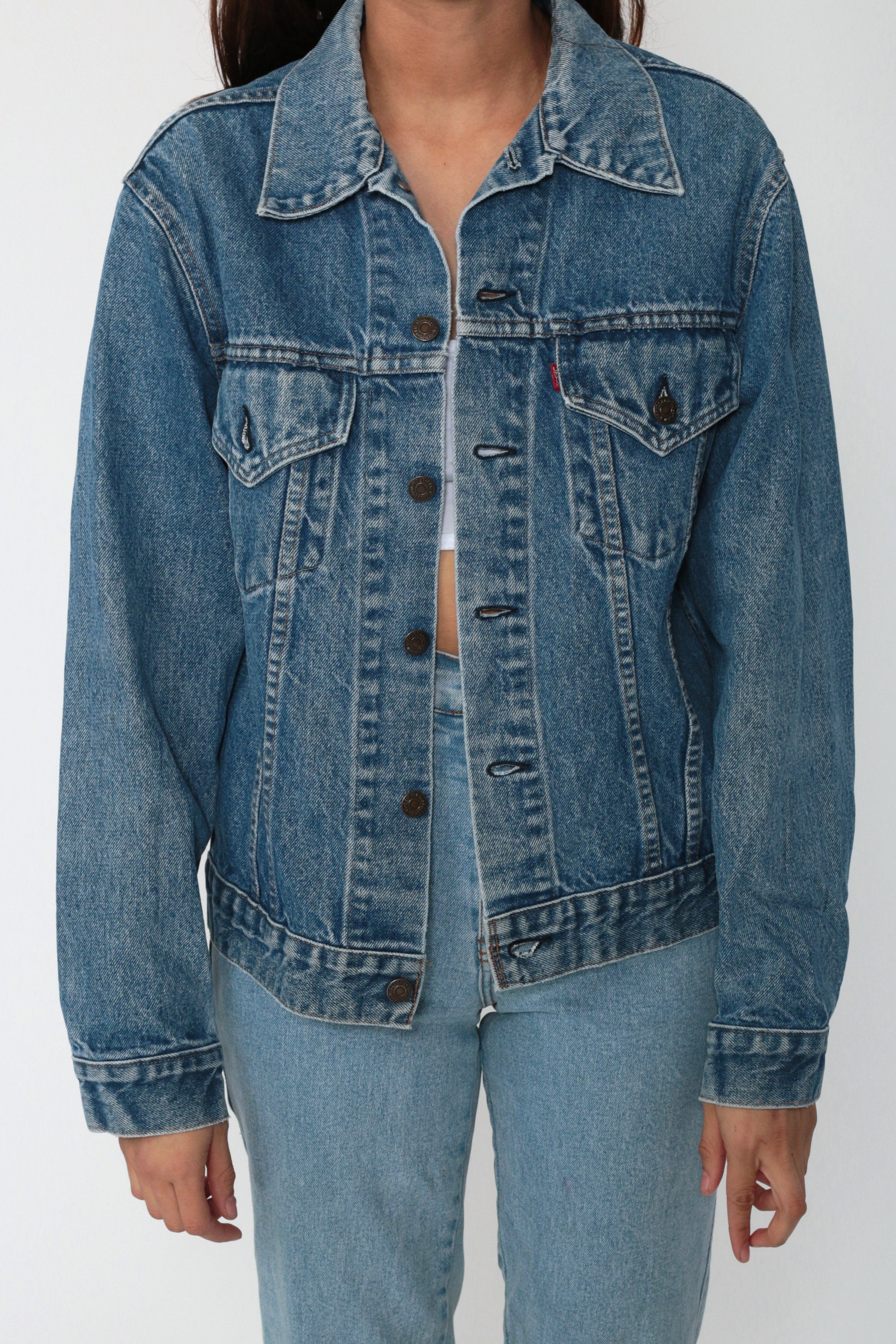 Levi Jean Jacket USA Made Button up 80s Denim Jacket Levis | Etsy