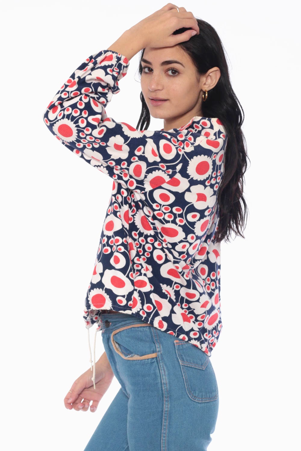 red floral jacket