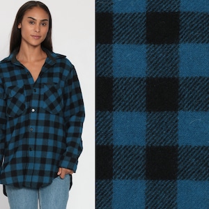 Green Plaid Shirt 80s Grunge Flannel Button Down 1980s Vintage Long Sleeve Lumberjack Checkered Retro Extra Small xs