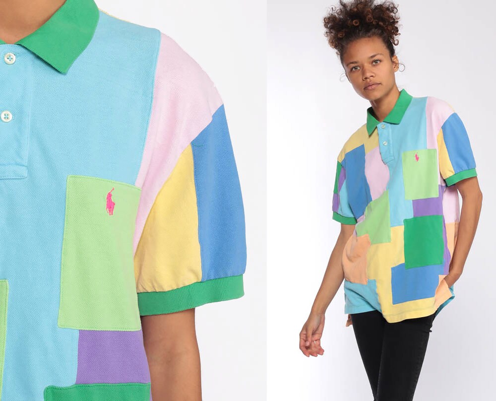 ralph lauren pastel colour block shirt