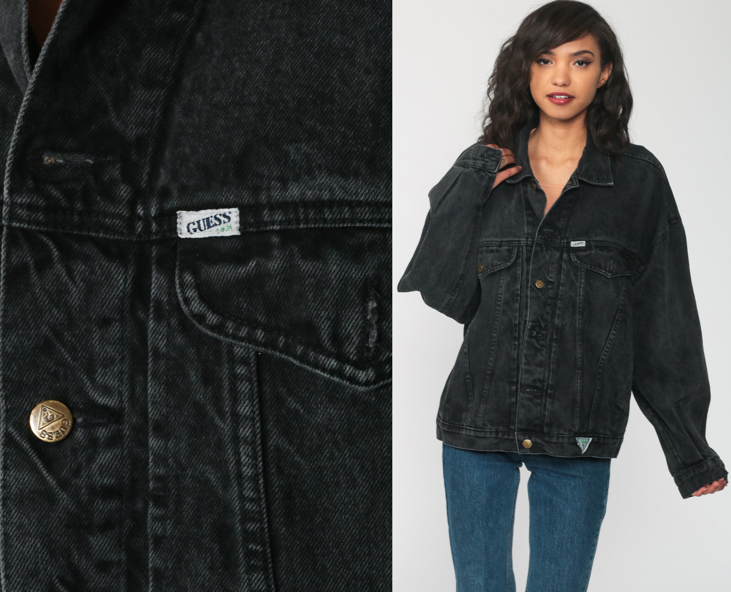 black guess jean jacket