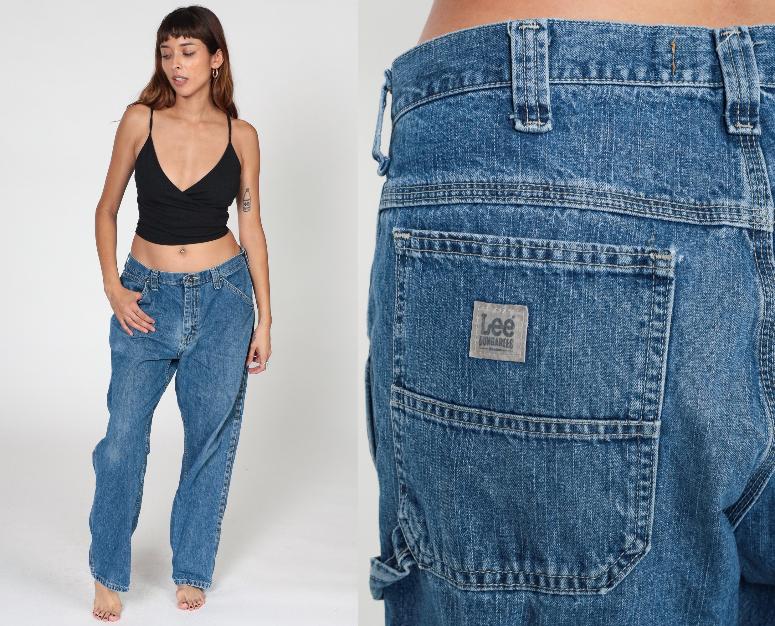 Carpenter Jeans 36 Y2K Lee Denim Cargo Pants High Waisted Carpenter Jeans 36 Y2K Lee Denim Cargo Pants High Waisted