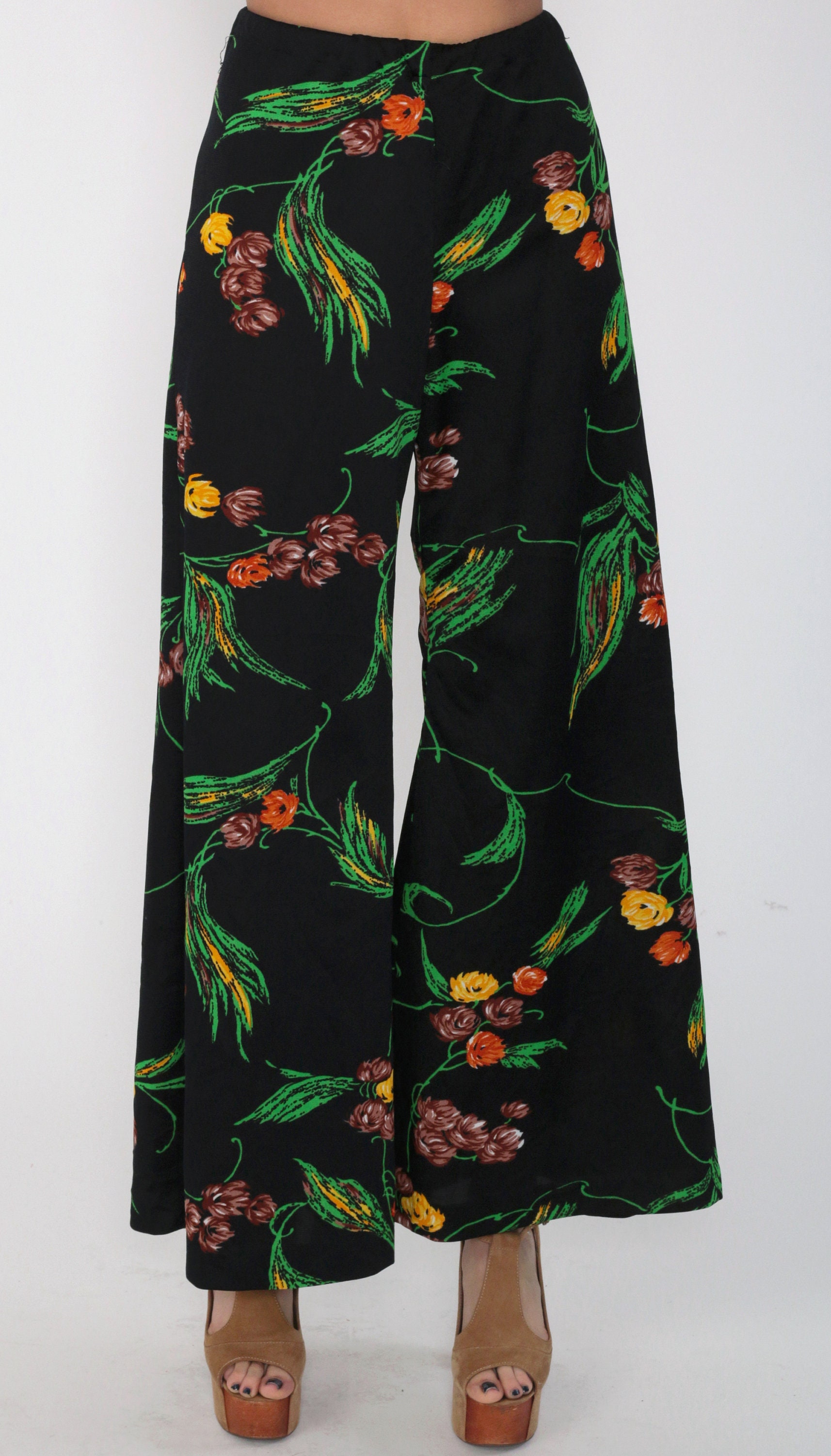 floral bell bottom pants