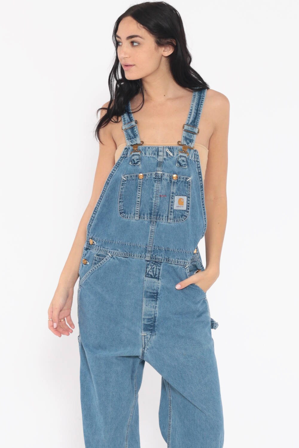 Carhartt Overalls Small Dungarees Bib Jean Overalls Denim Pants GRUNGE ...