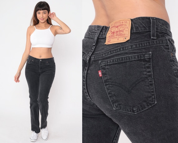 Black Levi 505 Jeans Y2K Skinny Straight Leg Jeans Mid Rise Black Levi 505 Jeans Y2K Skinny Straight Leg Jeans Mid Rise