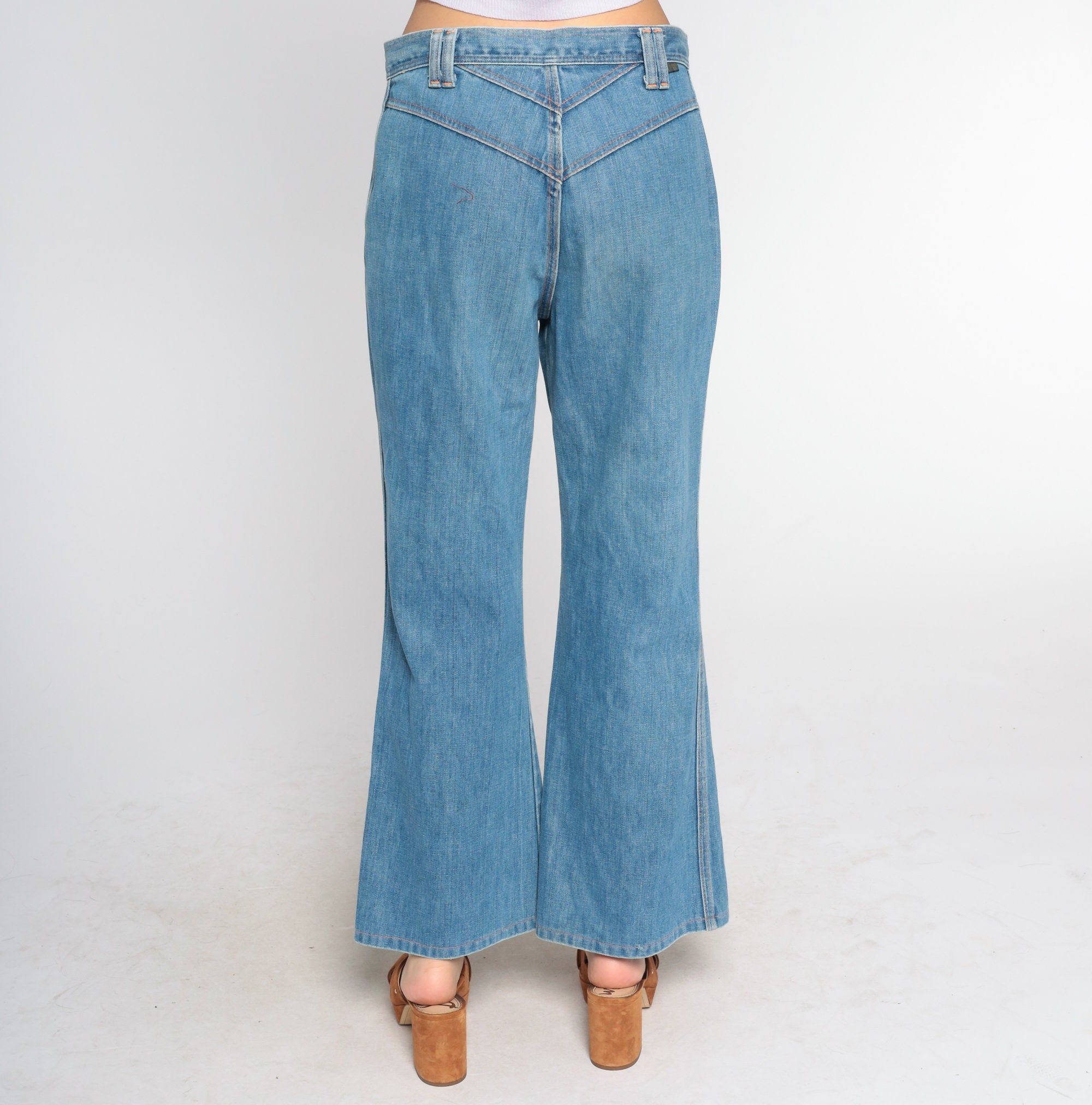 70s Bellbottom Jeans Wrangler Bell Bottoms High Waisted Flare Jeans ...