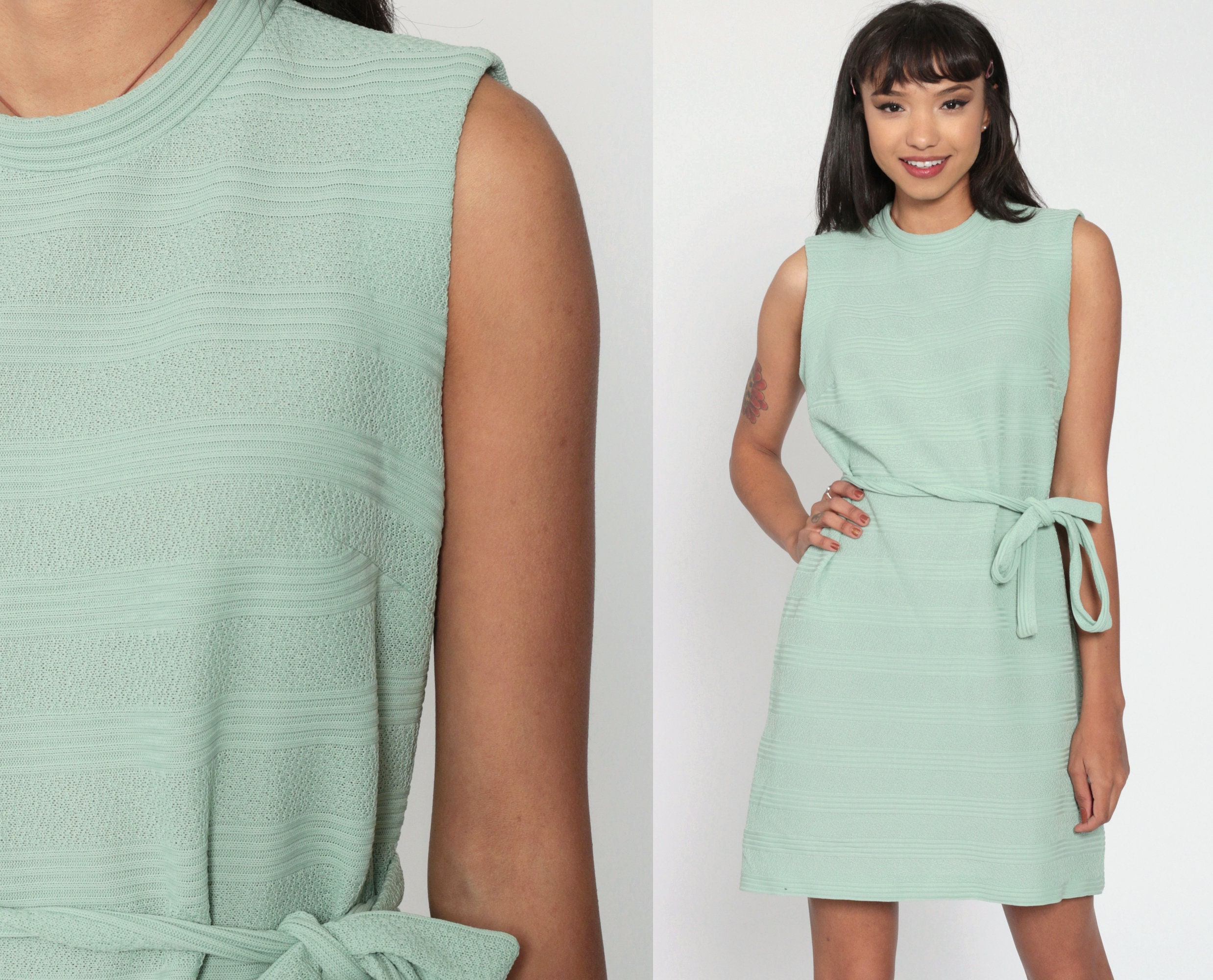 sage green shift dress