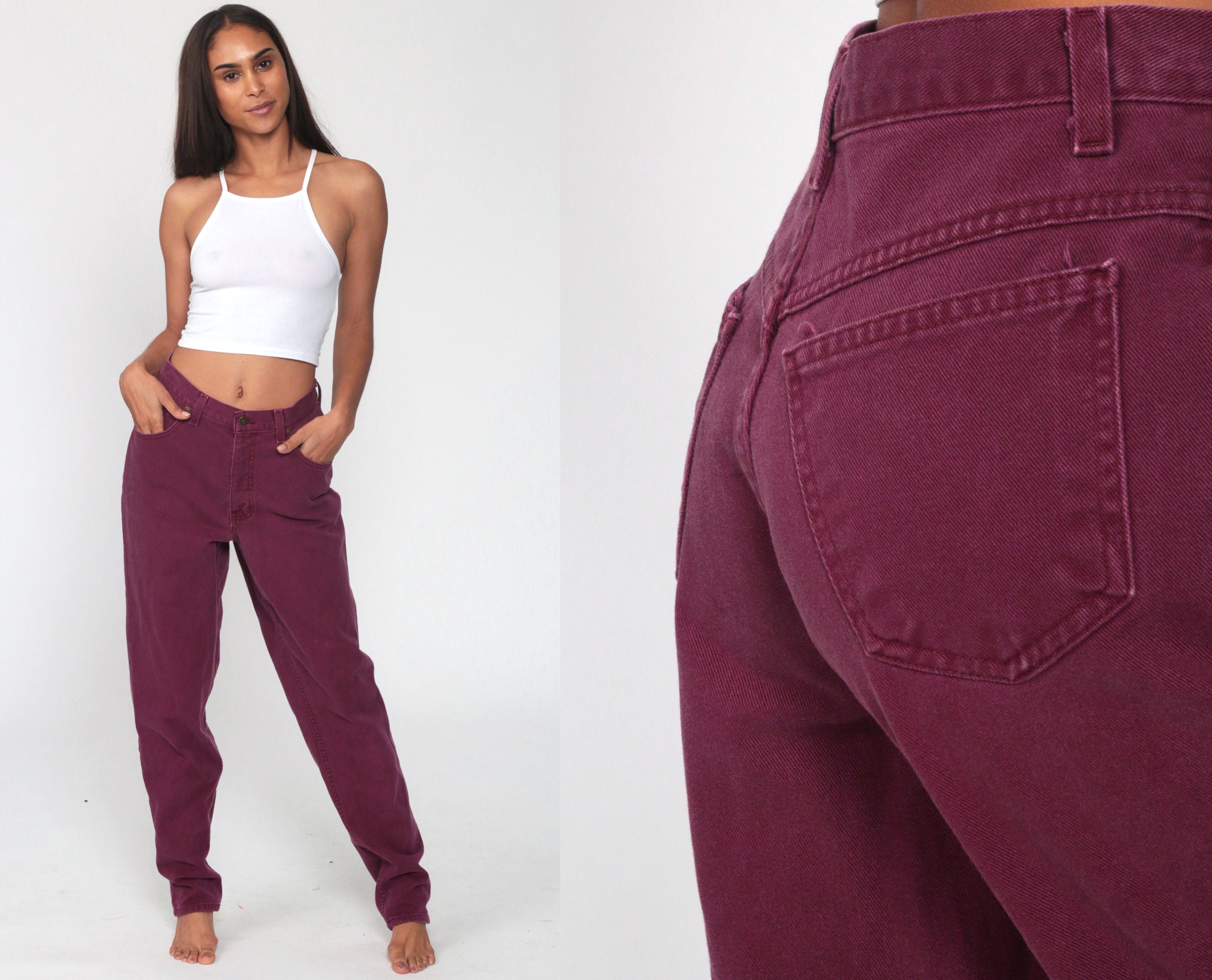 maroon mom jeans