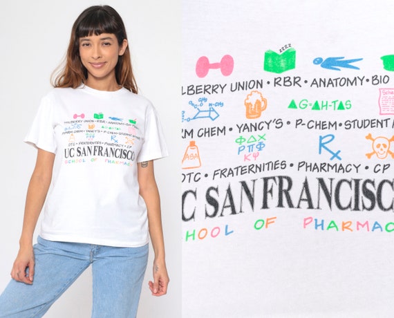 UC San Francisco School of Pharmacy Shirt 90s University San Francisco T-Shirt Graphic Tee Millberry Union Anatomy Vintage 1990s Small