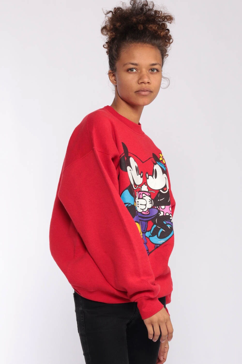 Walt Disney Sweater Minnie Mouse Sweatshirt 90s Streetwear Shirt Diner Cartoon Graphic Print 90s