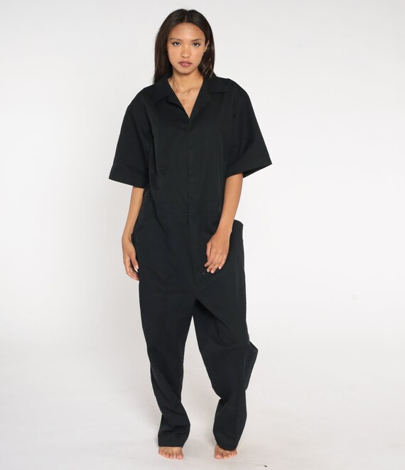 Black Coveralls 90s Retro Workwear Jumpsuit Pants… - image 3