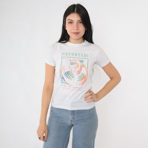 Vintage Nefertari Shirt 80s Egyptian Graphic Tee Ramses II Dallas Museum Of Natural History 1989 White Single Stitch Crewneck 2xs xxs