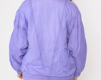 Vintage Lavender Windbreaker Jacket 90s Plain Purple Warmup