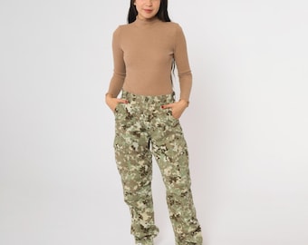 Camouflage Cargo Pants Rothco BDU 90s Military Style Multi Pocket Tactical Baggy Relaxed Fit Army Camo Utility Combat Streetwear Small S