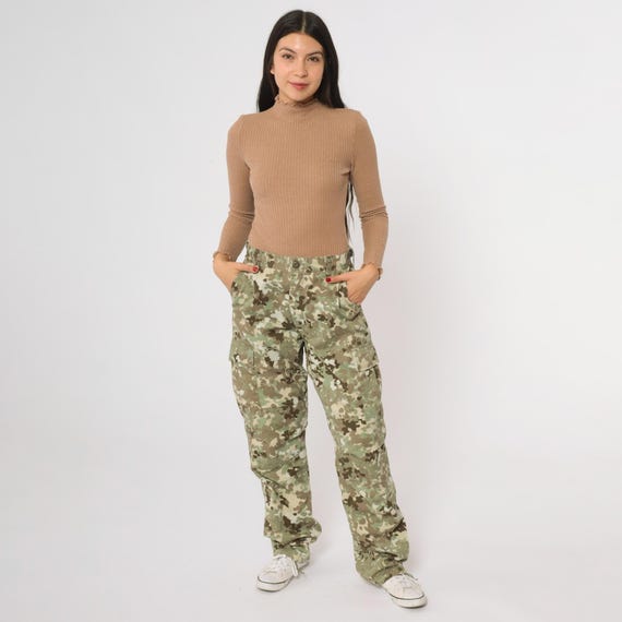Camouflage Cargo Pants Rothco BDU 90s Military Style Multi Pocket Tactical Baggy Relaxed Fit Army Camo Utility Combat Streetwear Small S