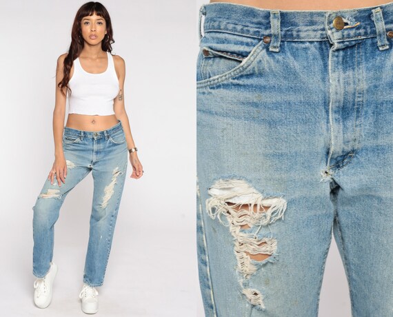 Distressed Jeans RIPPED Jeans 80s Jeans 