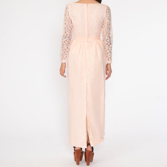 50s Lace Dress Baby Pink Cocktail Dress Maxi Part… - image 7