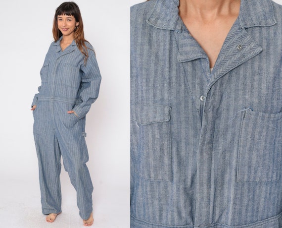Striped boiler suit on sale