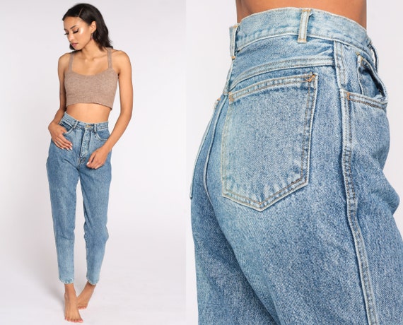 Buy 90s Mom Jeans 24 High Waist Jeans Tapered Jeans 1990s High Waisted Denim  Pants 90s Vintage Blue Retro Vtg Denim Extra Small Xs Online in India 