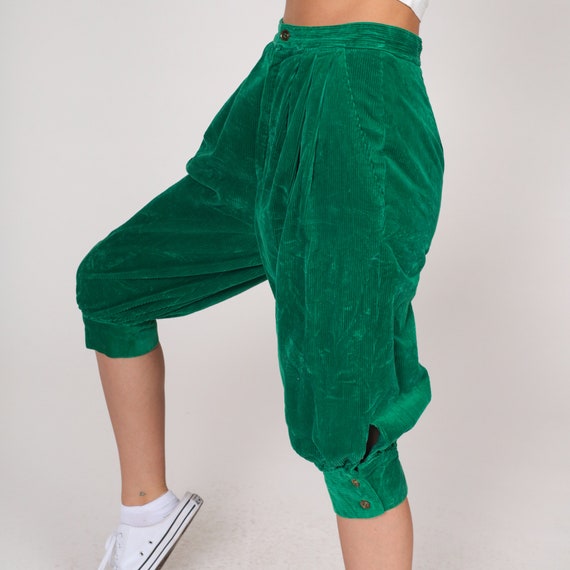 Green Corduroy Knickerbockers 70s Harem Pants Breeche… - Gem