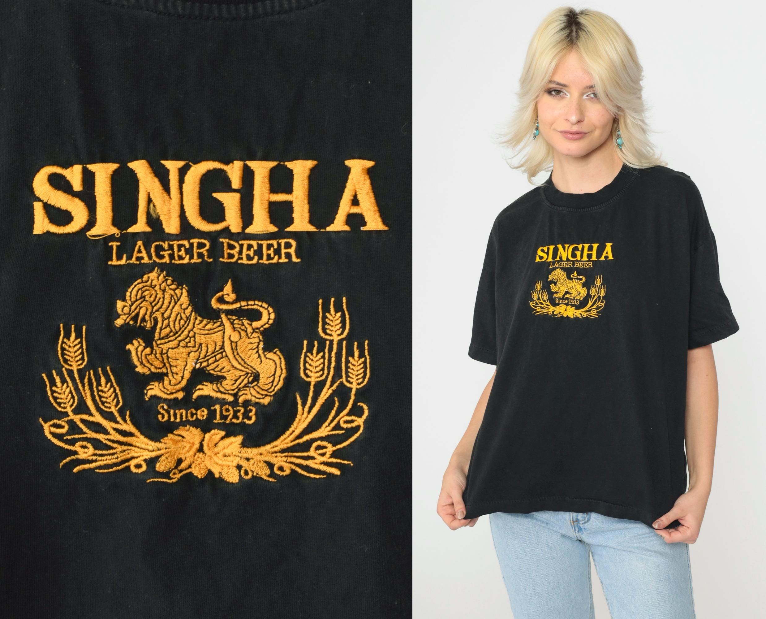 Singha Beer Shirt Y2K Thai Embroidered T-shirt Thailand Lager Graphic Tee Drinking Travel Souvenir Tee Black Vintage 00s Medium Large - Etsy Singha Beer Shirt Y2K Thai Embroidered T-shirt Thailand Lager Graphic Tee Drinking Travel Souvenir Tee Black Vintage 00s Medium Large - Etsy