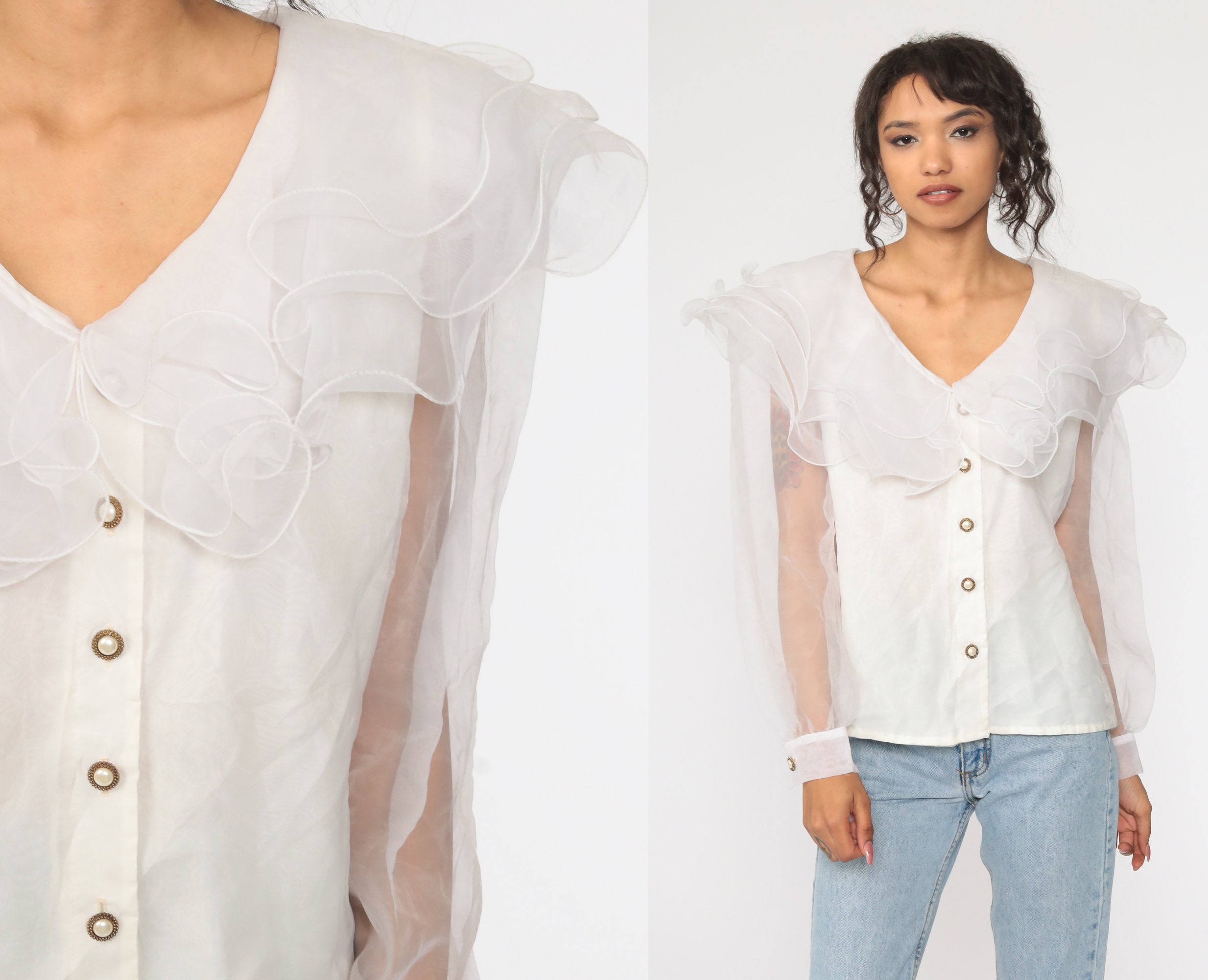 90s ruffle shirt