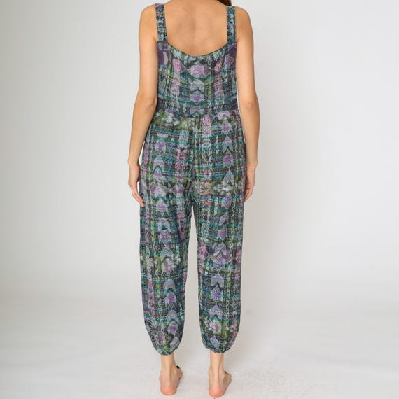 Guatemalan Patchwork Overalls Pants Floral Bird T… - image 8