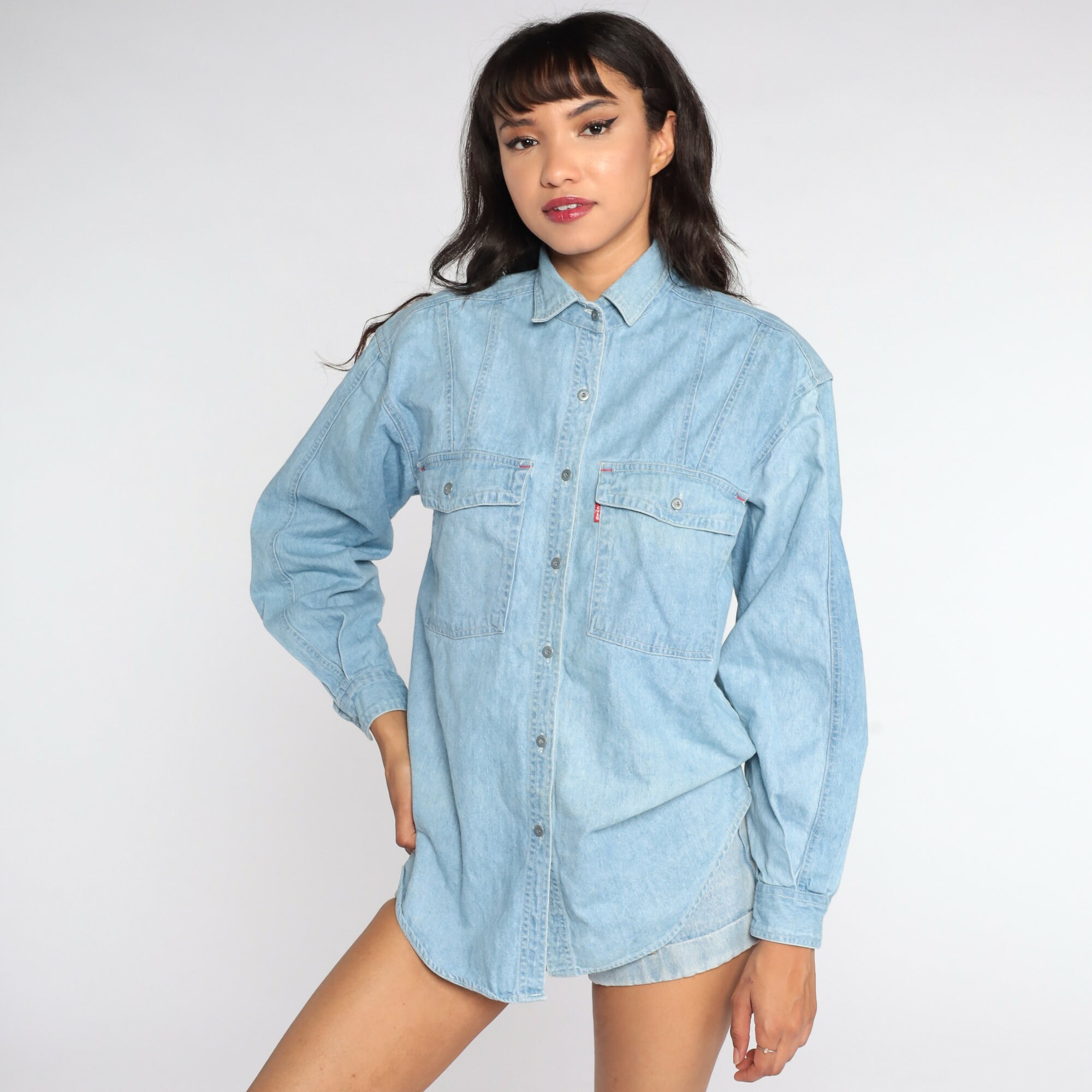 Levis Denim Shirt 90s Blue Button up 
