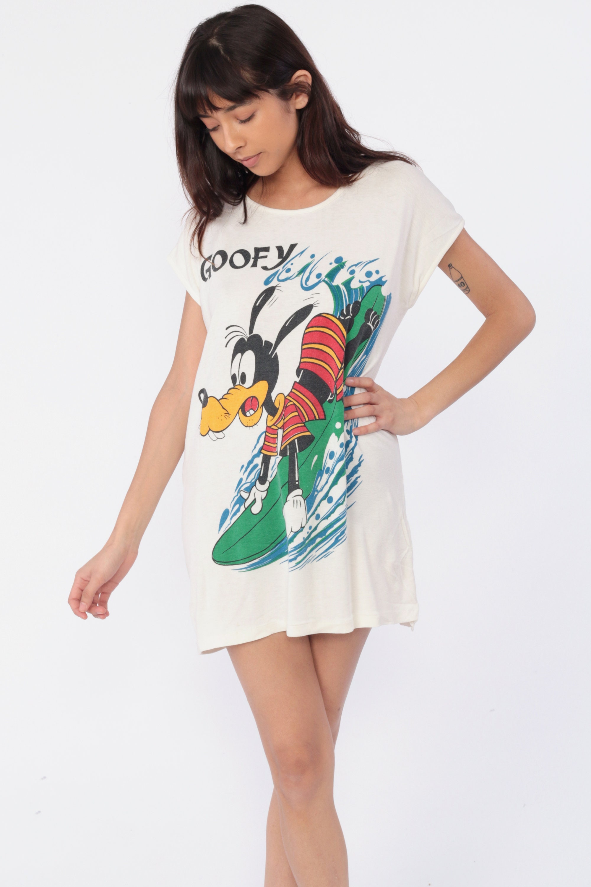 Disney Surfer T Shirt Dress GOOFY Pajama Dress Surf Walt