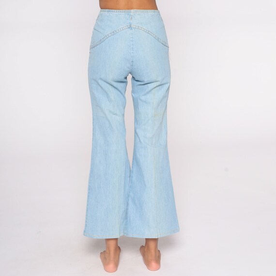 90s Flare Jeans Light Wash Bell Bottoms High Wais… - image 7