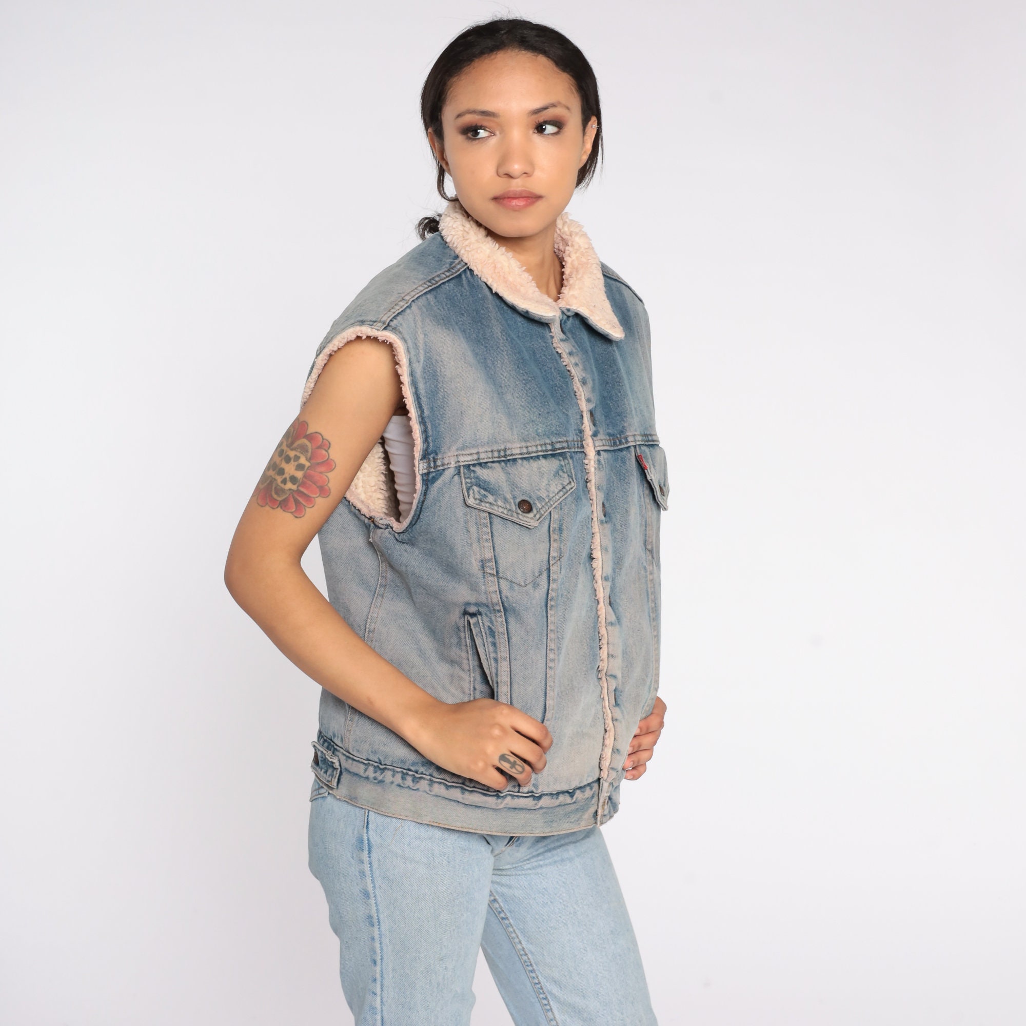 levi's vest sleeveless denim seamed