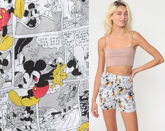 Mickey Mouse Boxer Shorts Disney Underwear Walt Disney Shorts 80s Retro Pajama Shorts Comic Shorts Vintage Elastic Waist Extra Small xs