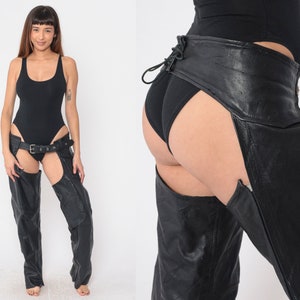 Crotchless Custom Leggings Pants in Spandex Vinyl Alternative to Latex 