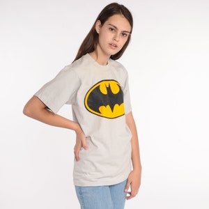 Vintage Batman Logo Shirt 80s DC Comics Superhero T Shirt Single Stitch Shirt Graphic Tshirt Cartoon Top Retro Tee 1980s T Shirt Small image 2
