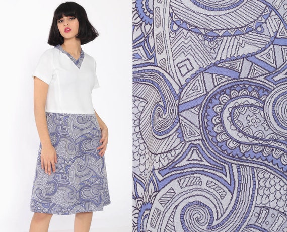 Psychedelic Mod Dress Scooter 60s Mini Purple Swirl GOGO Drop Waist Acid Print 70s Vintage Twiggy Go Go Short Sleeve MiniDress Small Medium