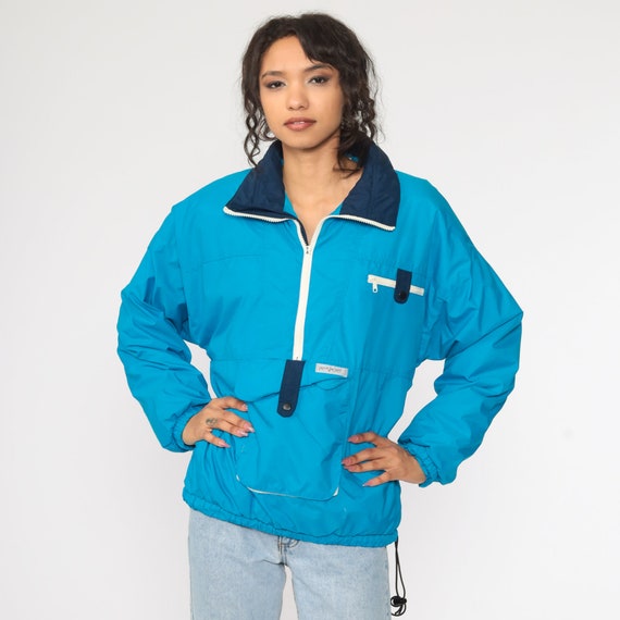 80s Jansport Jacket Half Zip Pullover Windbreaker… - image 2