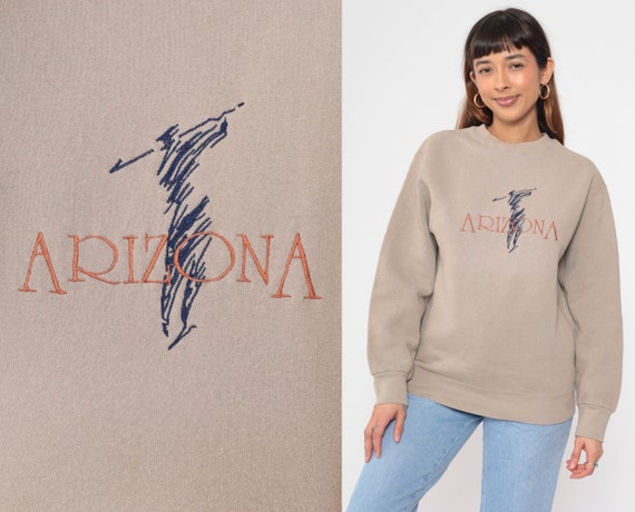 Arizona Golf Sweatshirt 90s Golf Course Shirt Pullover AZ Travel Taupe Sports 1990s Graphic Crewneck Vintage Fruit of the Loom Medium