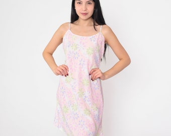 navy blue dress for baby girl Vintage 90s Peach Floral Lace Bust Slip Dress 8