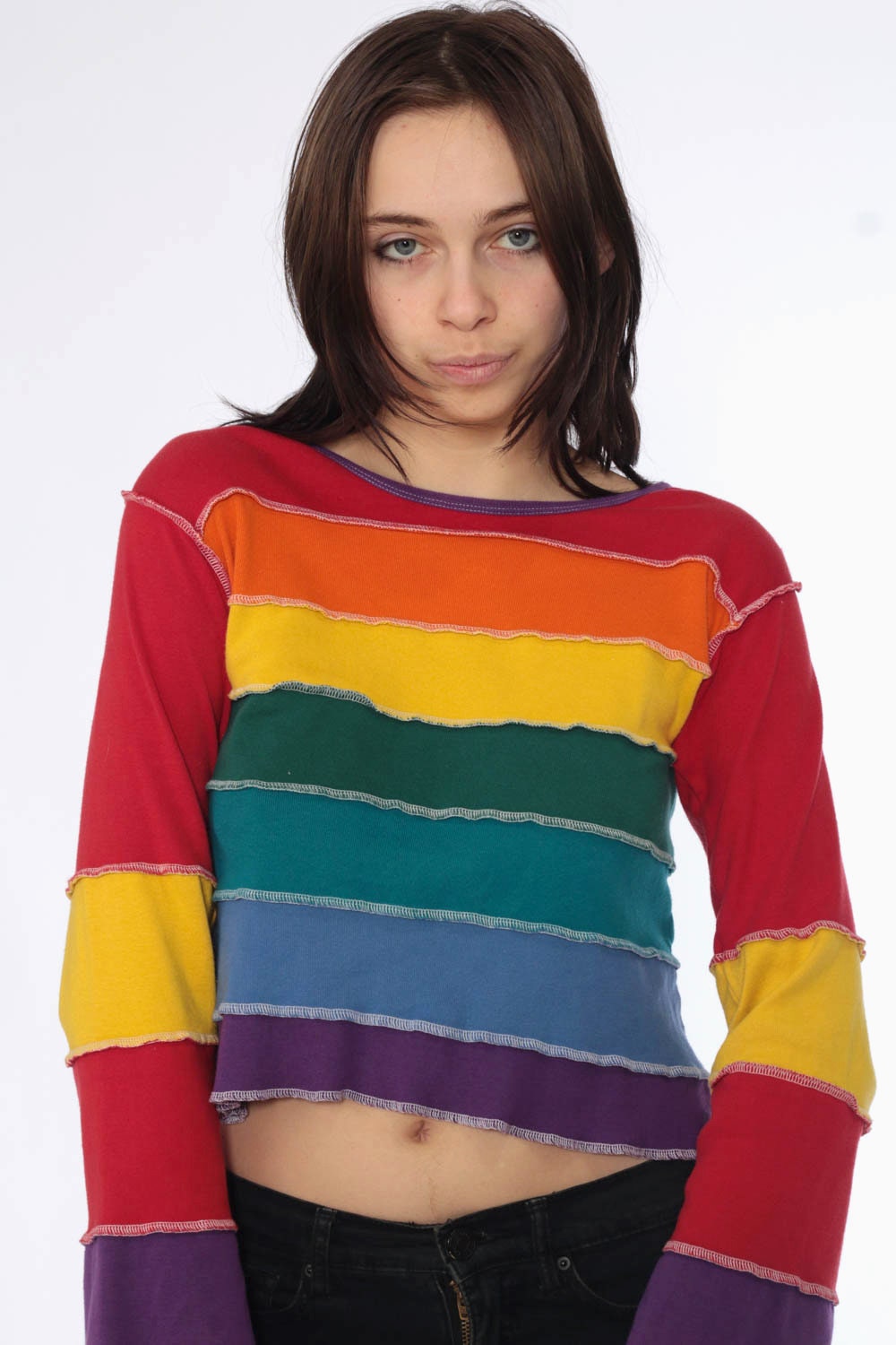 90s-rainbow-striped-shirt-1990s-striped-long-sleeve-shirt-90s-t-shirt-grunge-colorful-tshirt