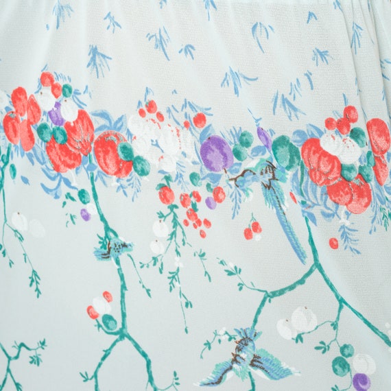 Baby Blue Floral Dress 70s Asian Inspired Blossom… - image 7