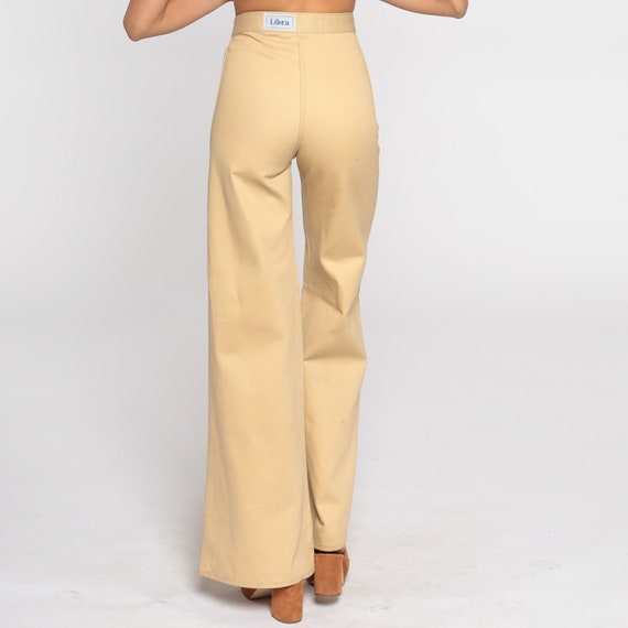 Corset Bell Bottoms Pants 70s Boho Hippie Tan Lac… - image 6