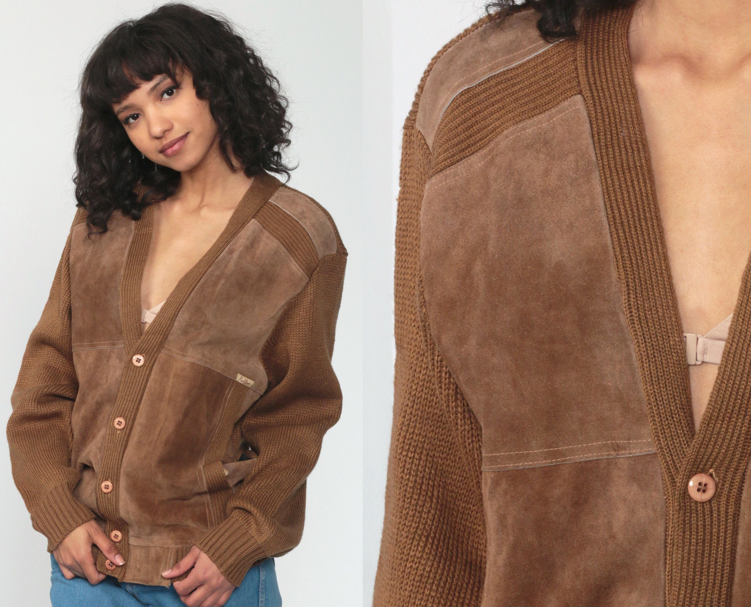 suede cardigan womens