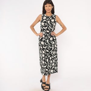 old navy black and white floral dress Back Zip NWOT Size ~ Large dreamy florals in soft taupe. Pretty Floral Dress Old Navy