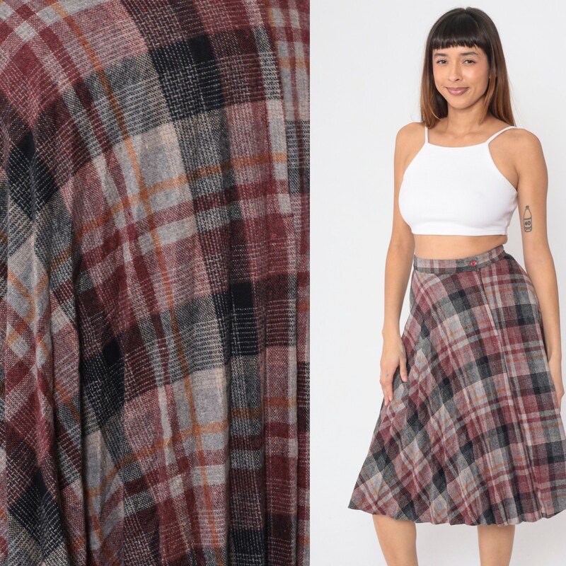 Phoebe Gray Plaid Skirt