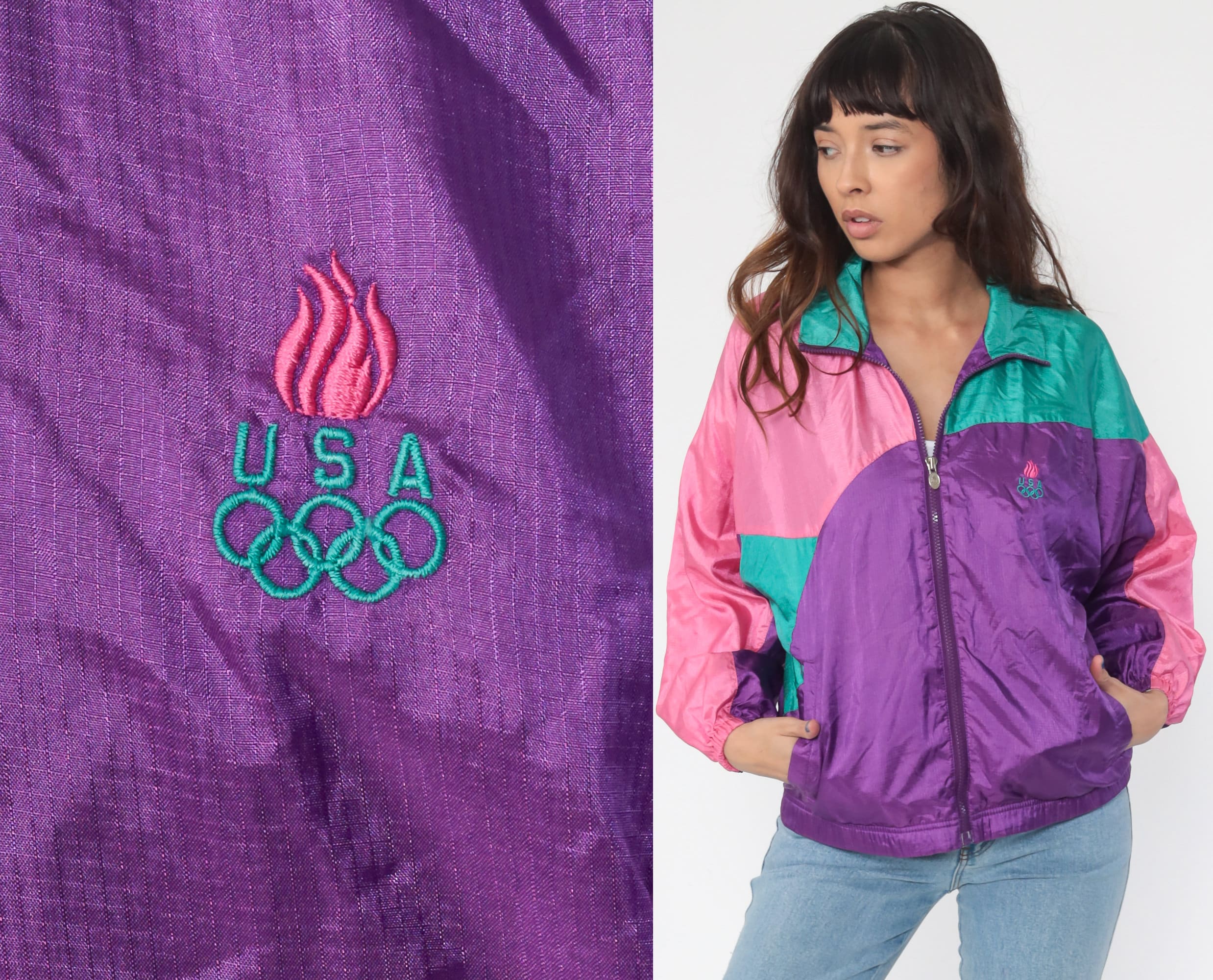 USA Olympic Jacket Purple Pink Teal 