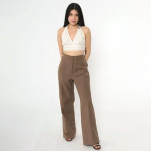 Vintage jaren 70 Levi&#39;s broek bruine levi uitlopende wijde pijpen hoge taille broek hippie jaren 70 boho boho klein 28 x 31