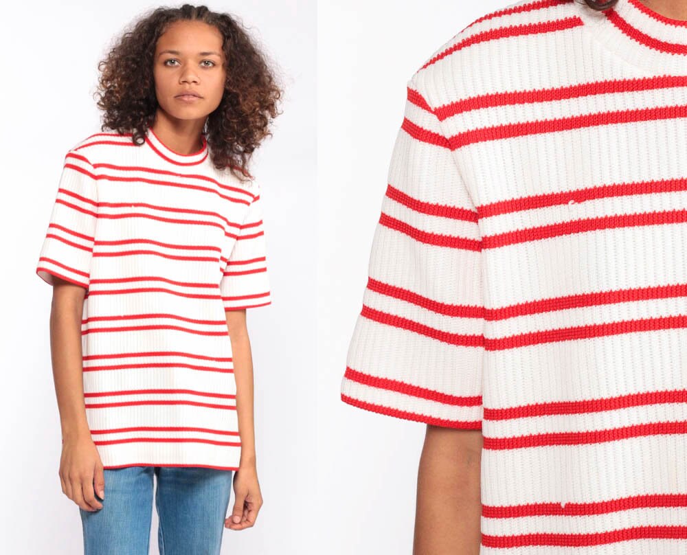 red white striped shirt plus size