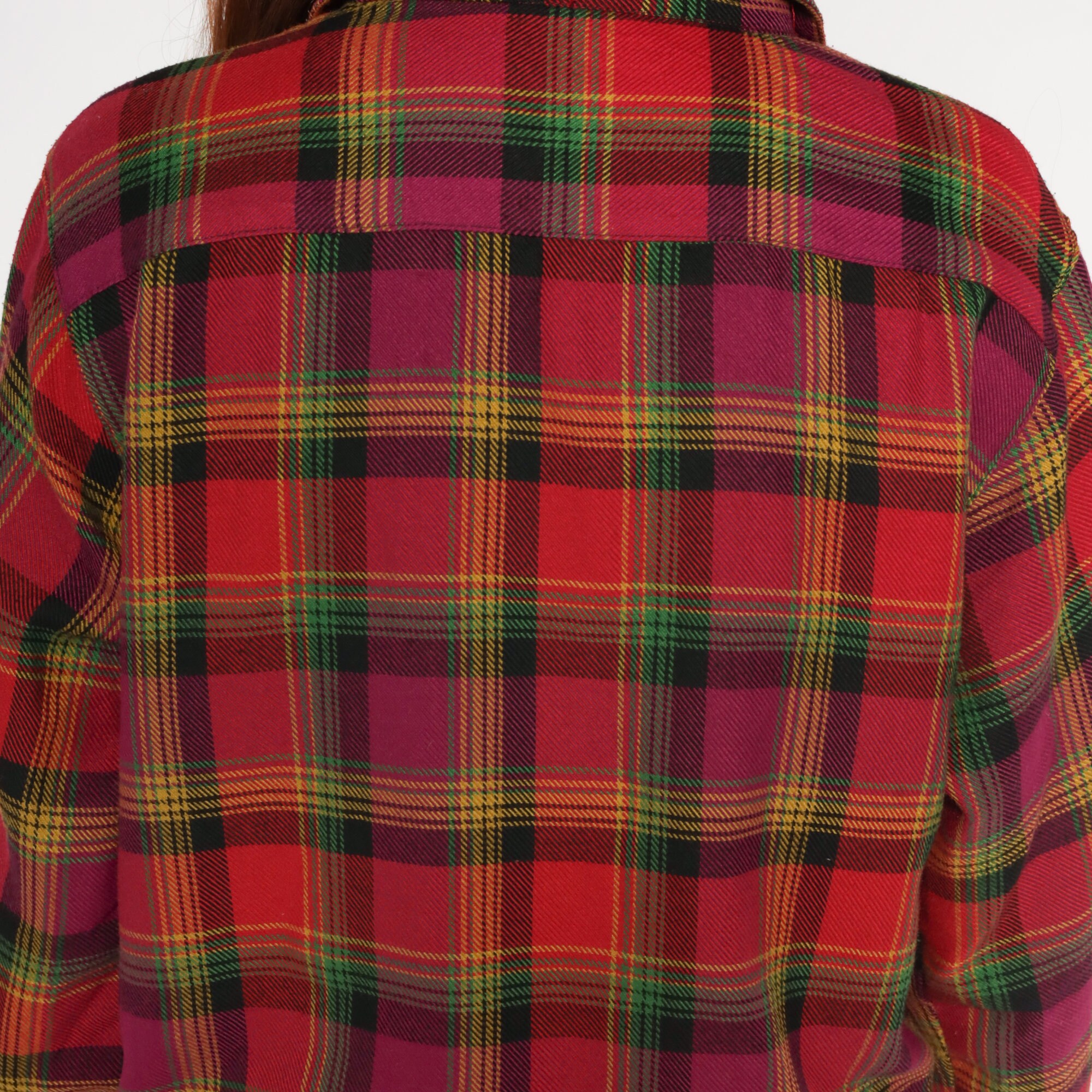90s Flannel Shirt Red Plaid Button up Shirt Retro Checkered Grunge ...