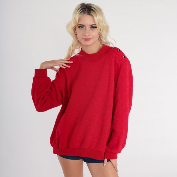 Nordic Snowflake Sweatshirt 90s Ski Sweatshirt Retro Textured Fair Isle Print Pullover Sweater Vintage 1990s 1x Extra Large xl